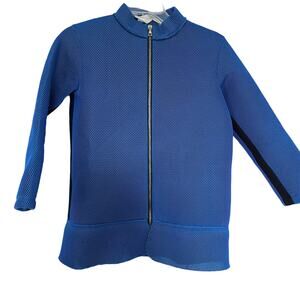 Marni Neoprene Mesh Peplum Jacket  Blue Women's Size  Medium